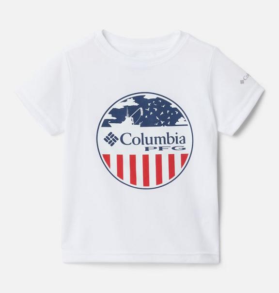 Columbia PFG Shirts White For Boys NZ94103 New Zealand